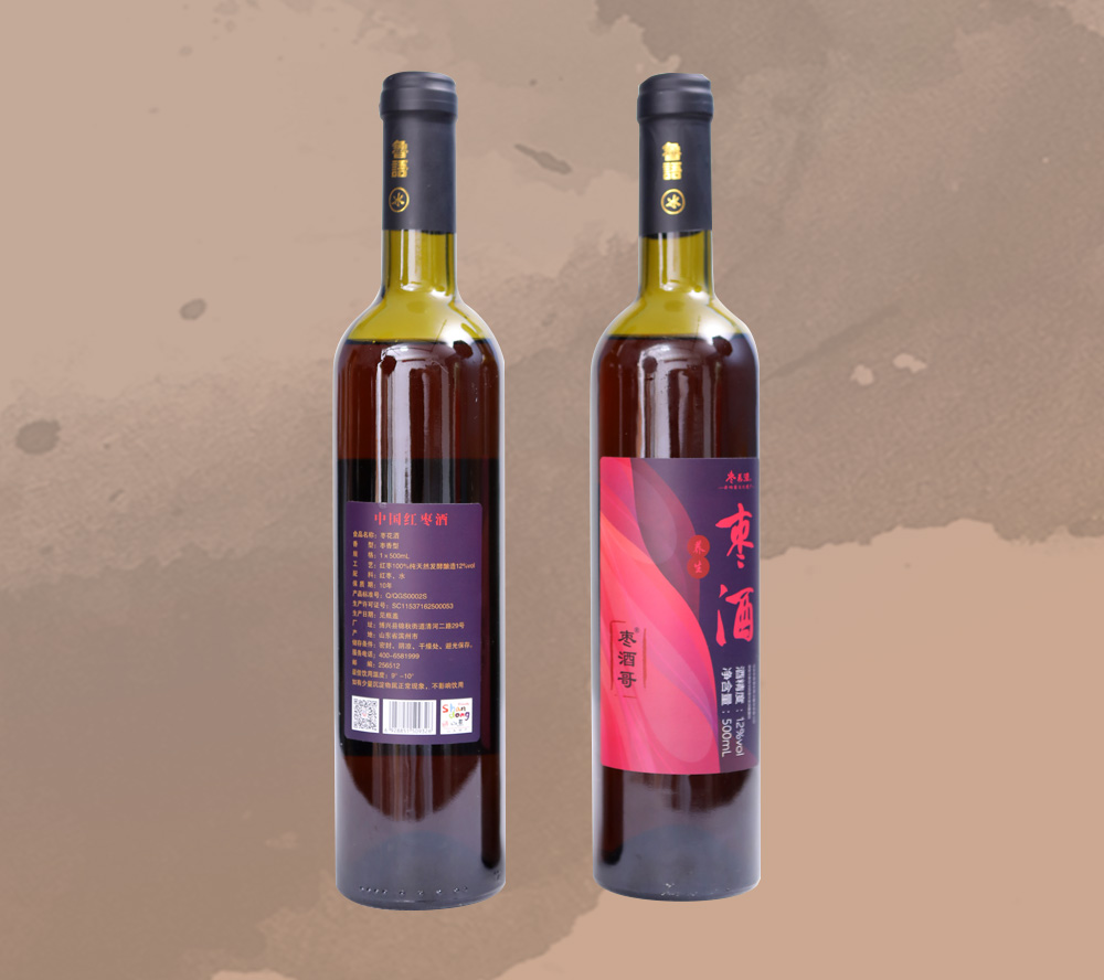 棗酒哥紅棗酒自然發(fā)酵12度紅酒500ml-(2)